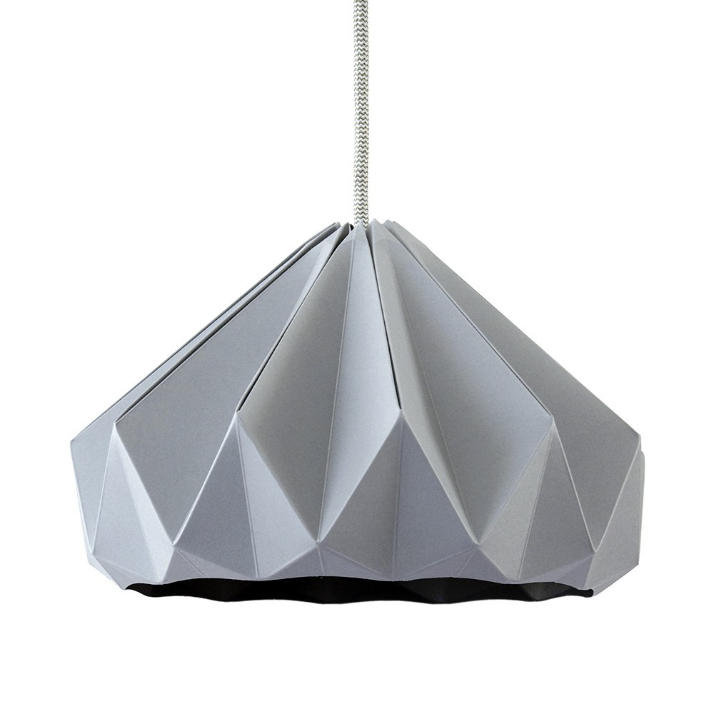 Origami hanglamp in grijs kastanjepapier Snowpuppe