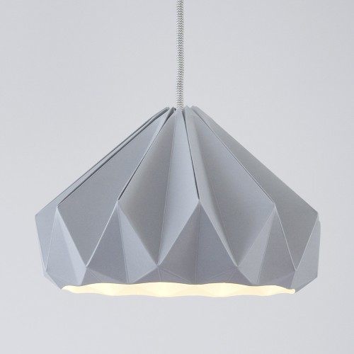 Origami hanglamp in grijs kastanjepapier Snowpuppe