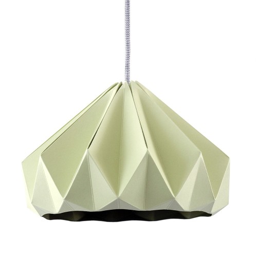 Origami hanglamp in groen kastanjepapier Snowpuppe