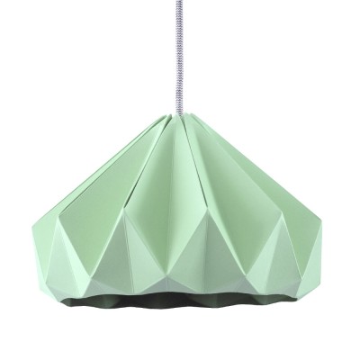 Chestnut paper origami lampshade mint green Snowpuppe