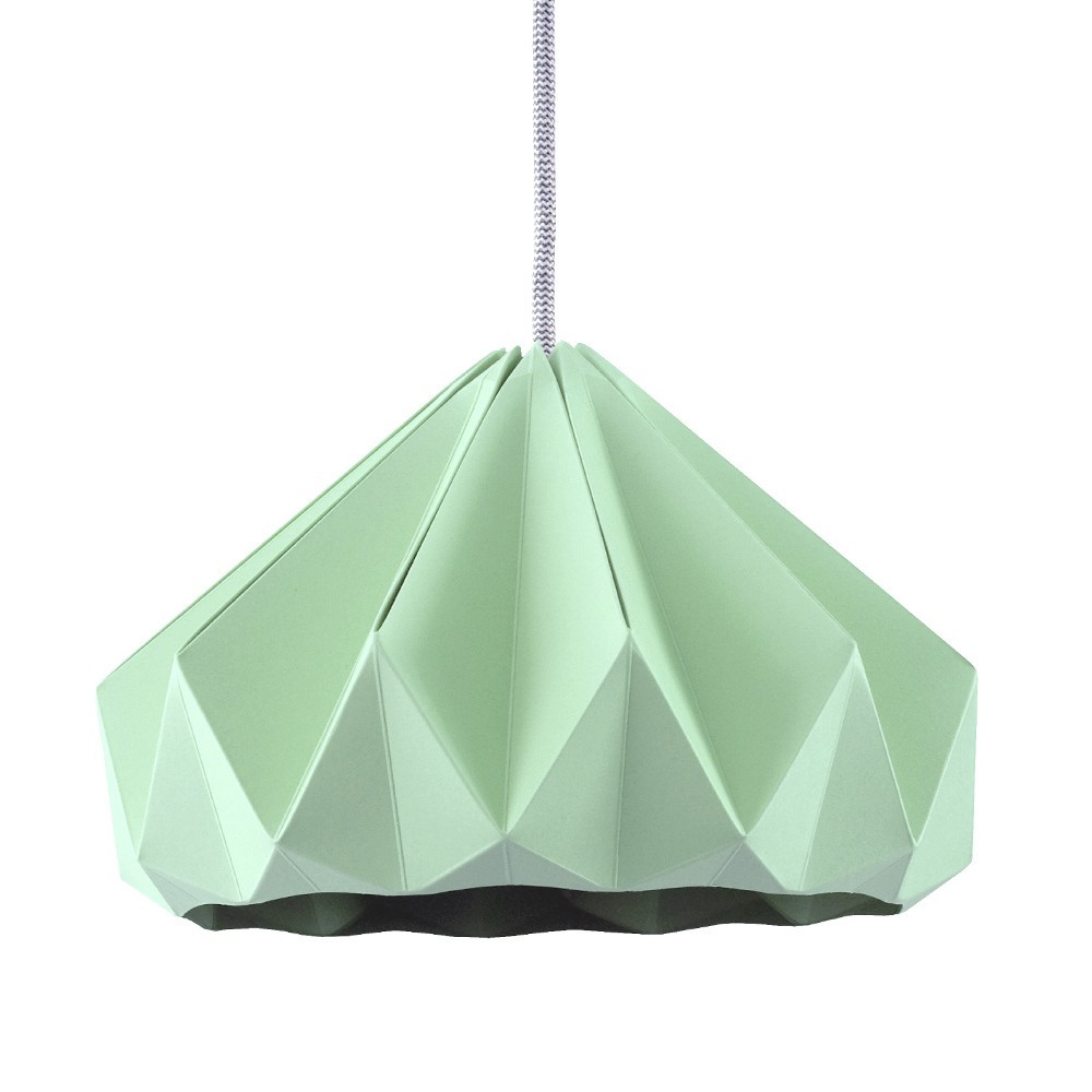 Lámpara colgante Origami en papel Castaño verde menta Snowpuppe