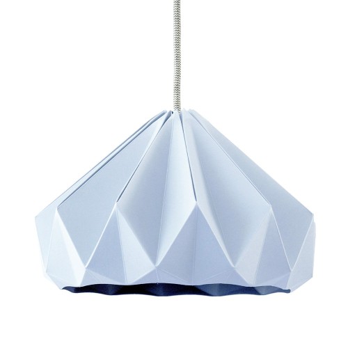 Lampada a sospensione origami in carta castagna blu pastello Snowpuppe