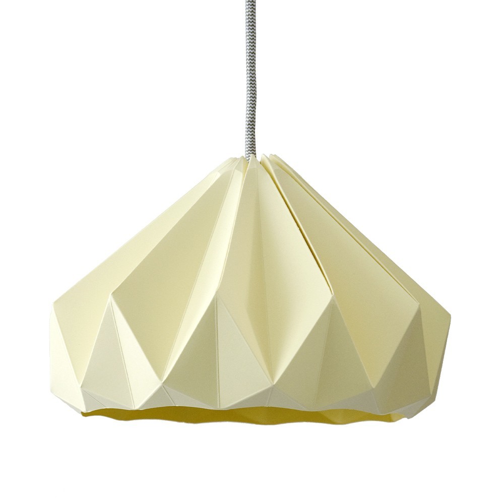 Chestnut paper origami lampshade canary yellow Snowpuppe