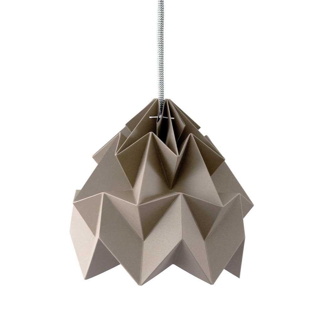 Moth paper origami lamp brown Snowpuppe