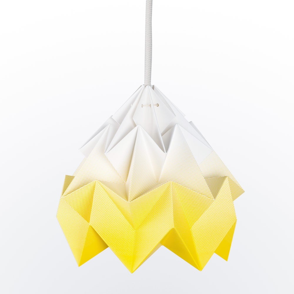 Suspensión de origami en papel Moth amarillo degradado Snowpuppe