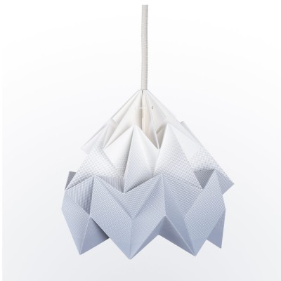 Origami-Suspension aus grauem Mottenpapier mit Farbverlauf Snowpuppe