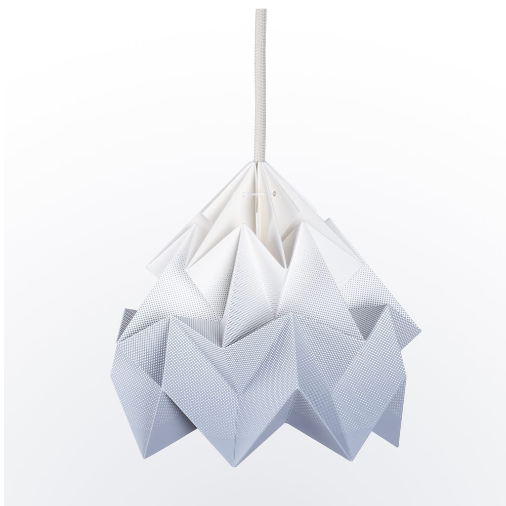 Moth paper origami lamp gradient grey Snowpuppe