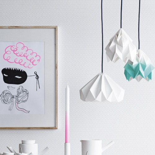 Origami hangpapier Mot wit & geel herfst Snowpuppe