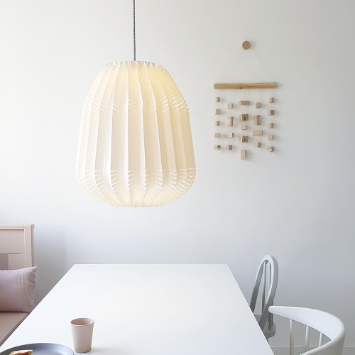 Thistle paper origami lamp white Snowpuppe