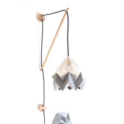 Wall fixture Klimoppe with Moth lamp white & grey Snowpuppe