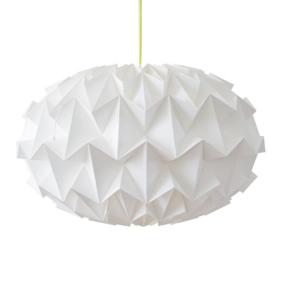 Signature folded paper origami lampshade white Snowpuppe Snowpuppe