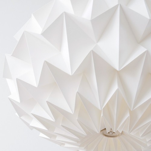 Signature folded paper origami lampshade white Snowpuppe