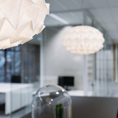 Origami hanglamp in wit Signature-papier Snowpuppe