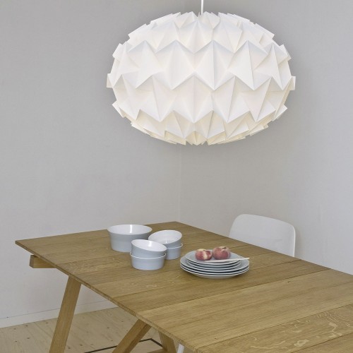Lampada a sospensione Origami in carta Signature bianca Snowpuppe