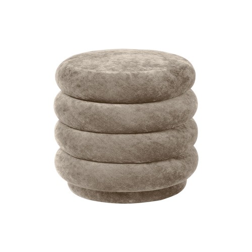 Pouf Round S in velluto beige Ferm Living