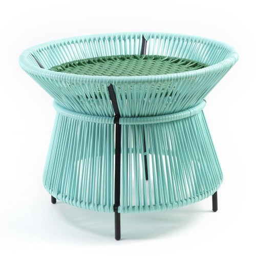 Mesa auxiliar Caribe menta, verde y negro ames