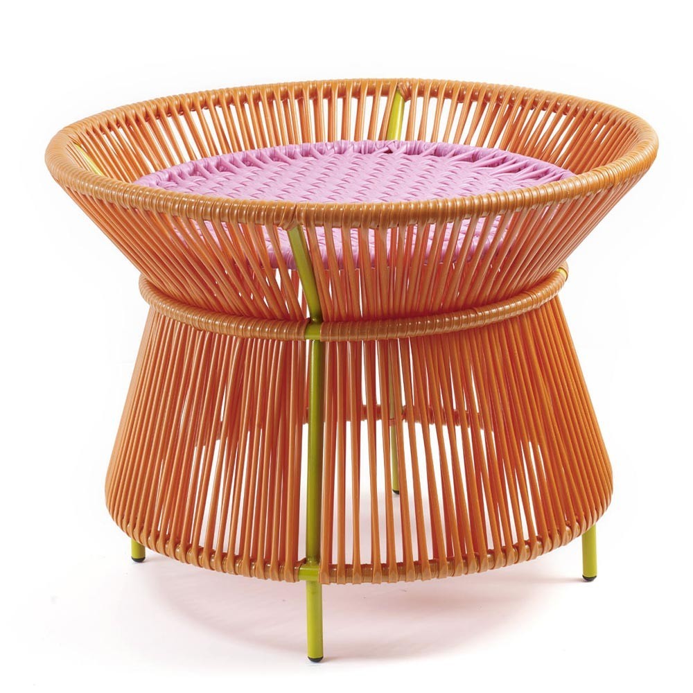Caribe basket table orange, pink & curry ames