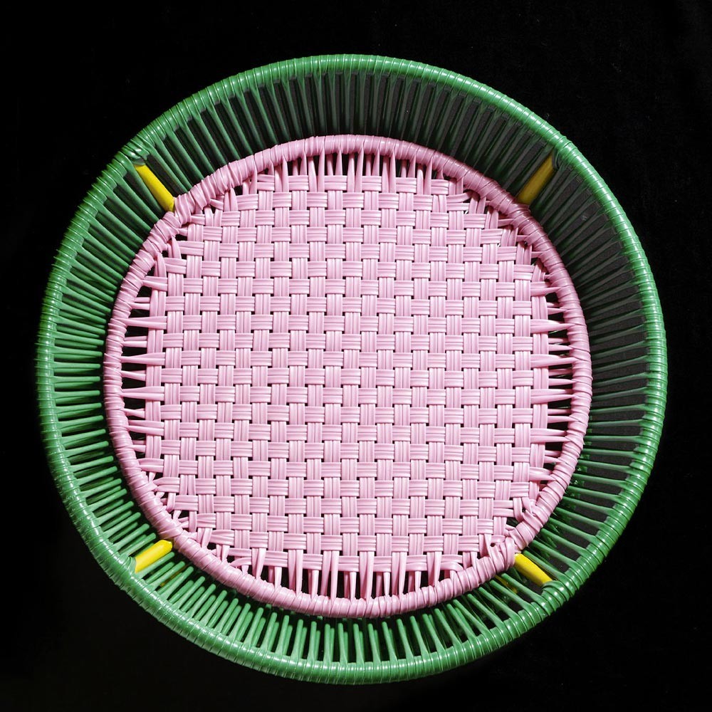 Caribe basket table green, pink & curry ames