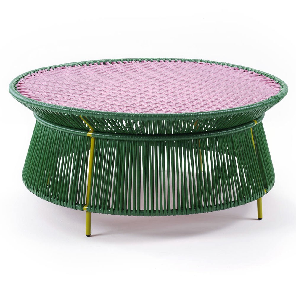 Table basse Caribe vert, rose & curry ames