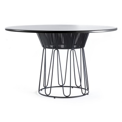 Circo dining table leather black ames