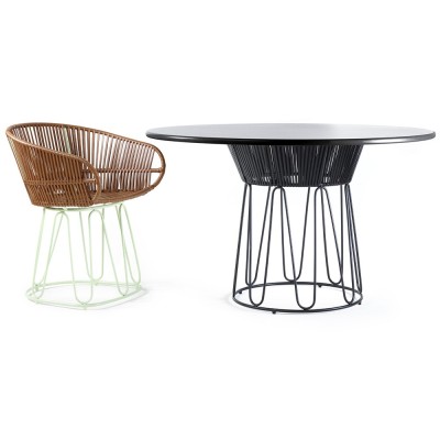 Circo dining table leather black ames 2