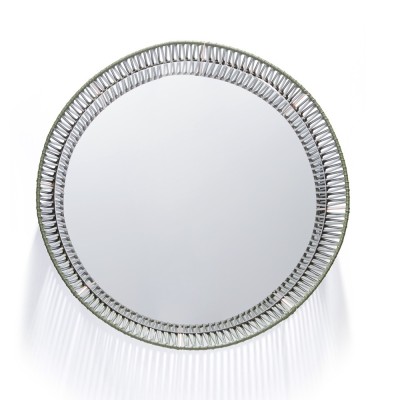 Cesta mirror round oliv green & carne ames 2
