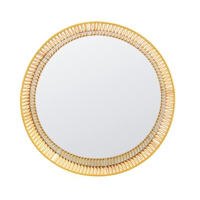 Cesta mirror round honey & sand ames 2