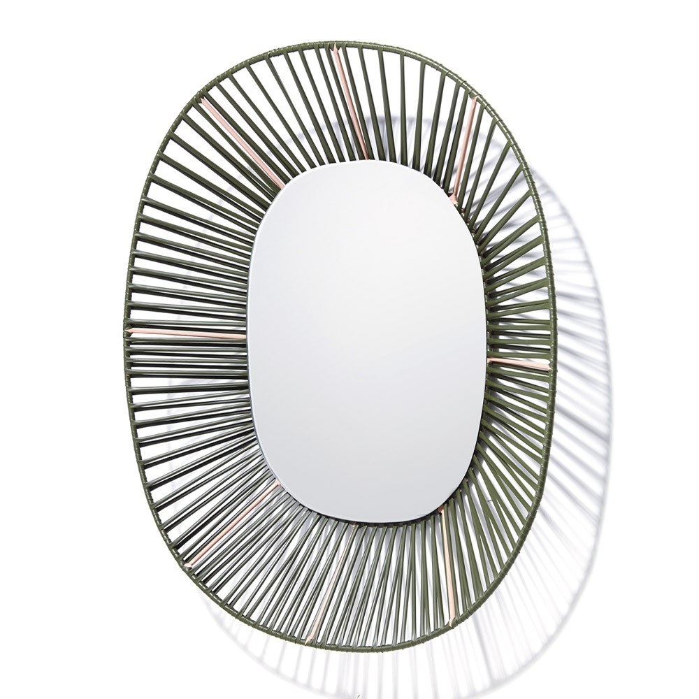Ovale spiegel Cesta olijfgroen & vleeskleur ames