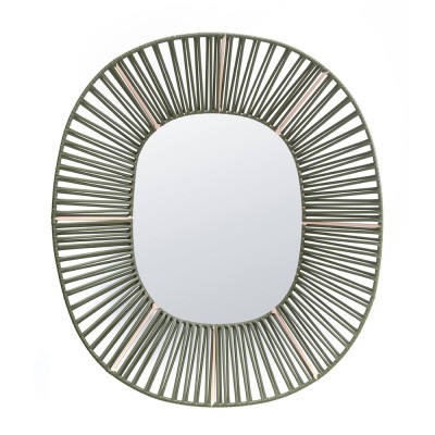 Cesta oval mirror olive green & carne ames 2