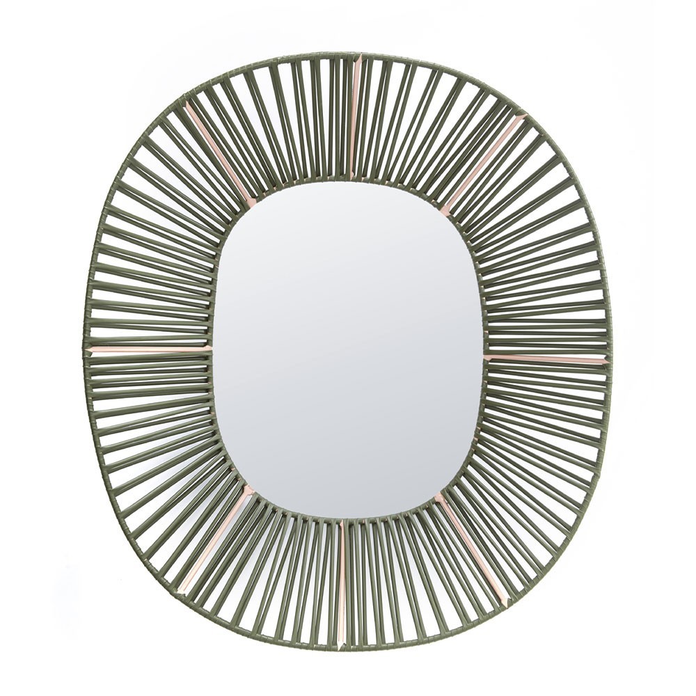 Ovaler Spiegel Cesta olivgrün & Fleisch ames