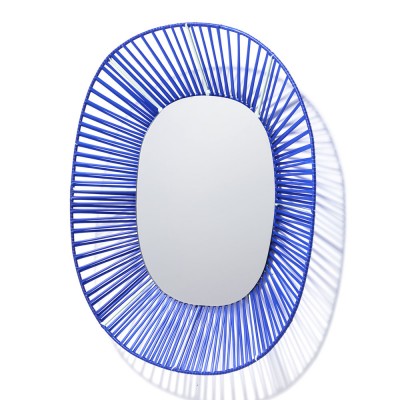 Specchio ovale Cesta blu e menta ames