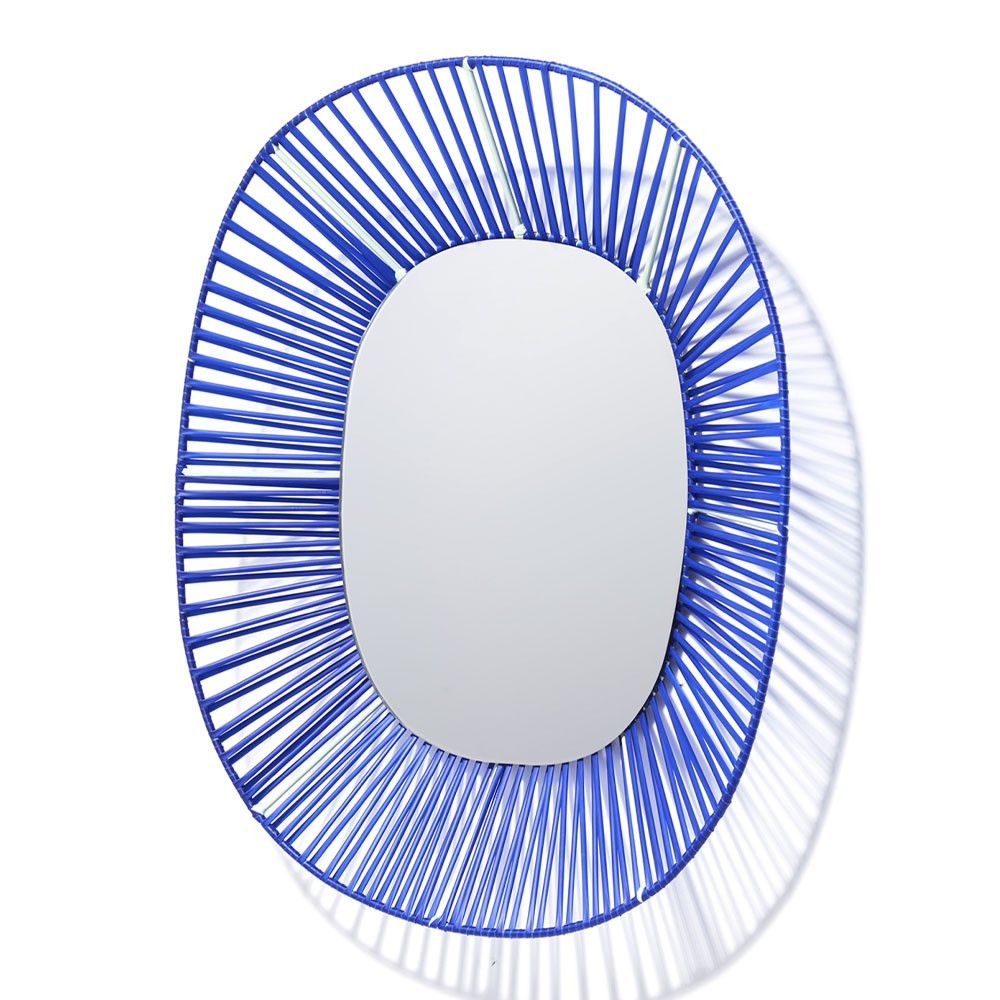 Cesta oval mirror blue & mint ames
