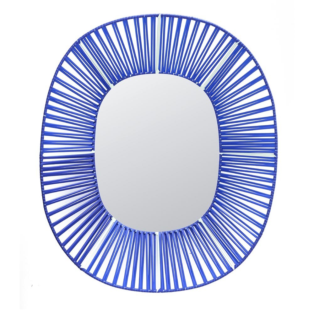 Espejo ovalado Cesta azul y menta ames