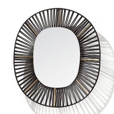 Ovale spiegel Cesta zwart & zand ames 2
