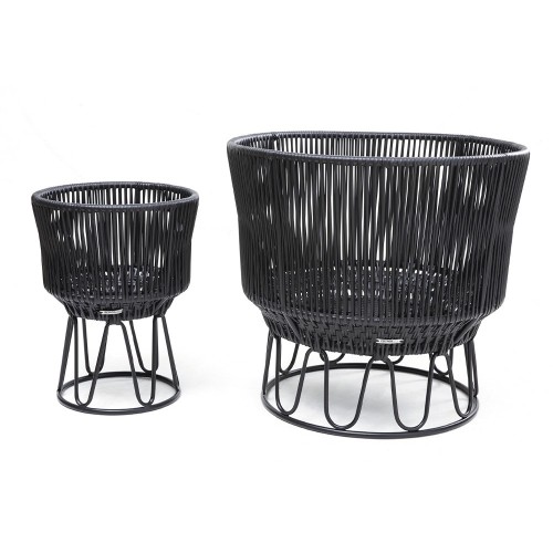 Vaso da fiori Circo 4 nero opaco e nero ames