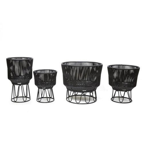 Pot de fleurs Circo 4 noir mat & noir ames