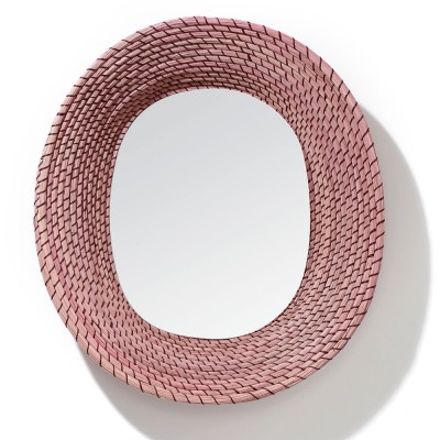 Killa ovaler Spiegel rosa & dunkelrot ames