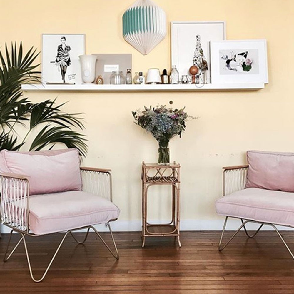 Honoré powder pink velvet Croisette armchair
