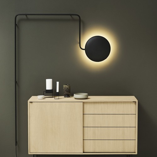 Lámpara de pared Mercury negro Woud