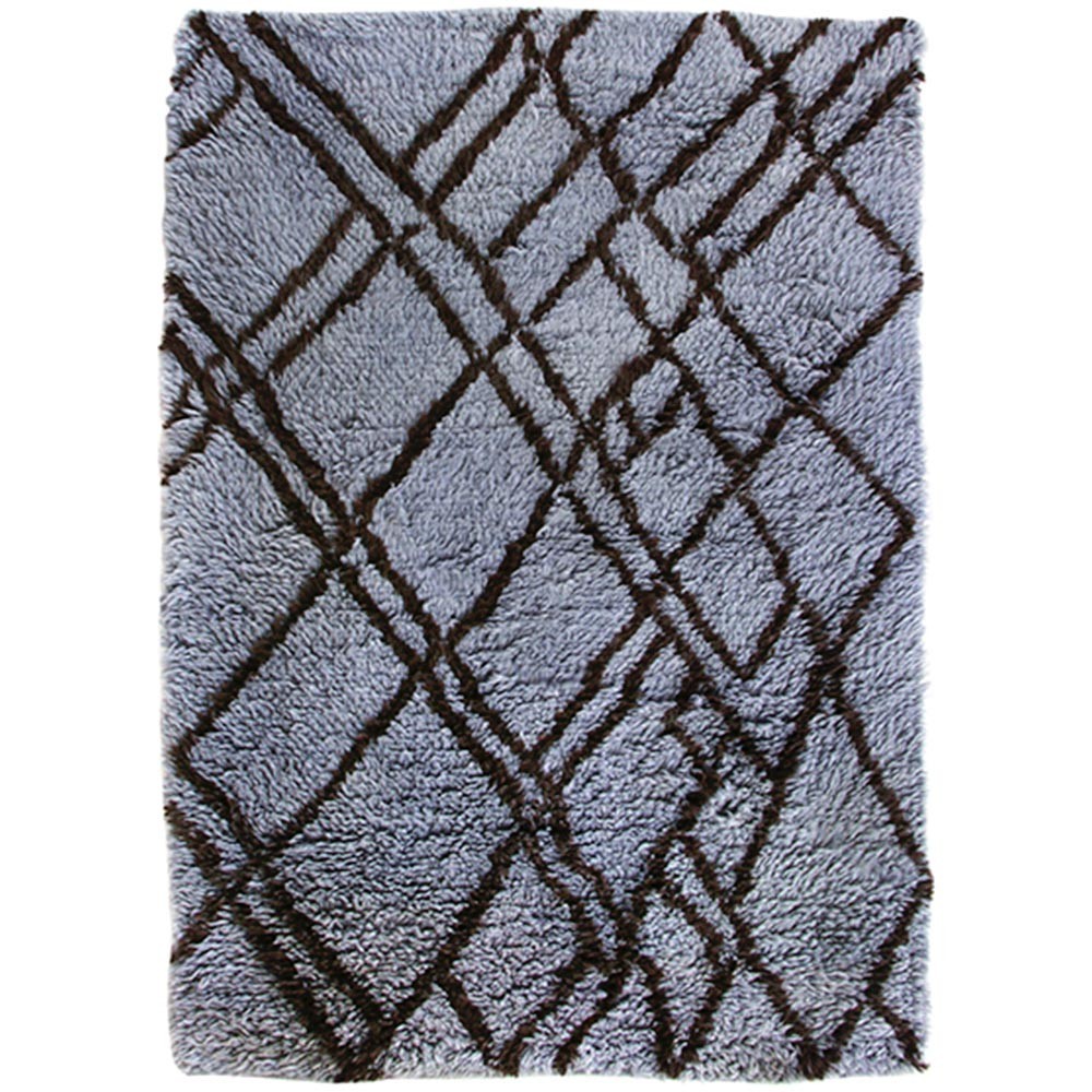 Alfombra bereber de lana gris y azul 180 x 280 cm HKliving