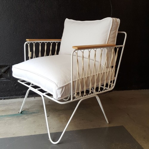Fauteuil Croisette en coton blanc Honoré