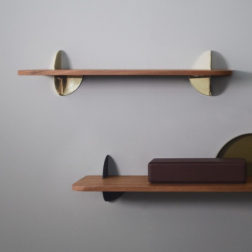 Aedes shelf walnut & black 50 cm AYTM