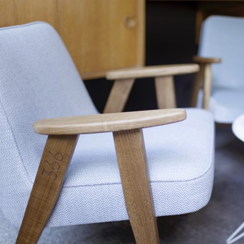 366 Wool armchair grey & black 366 Concept