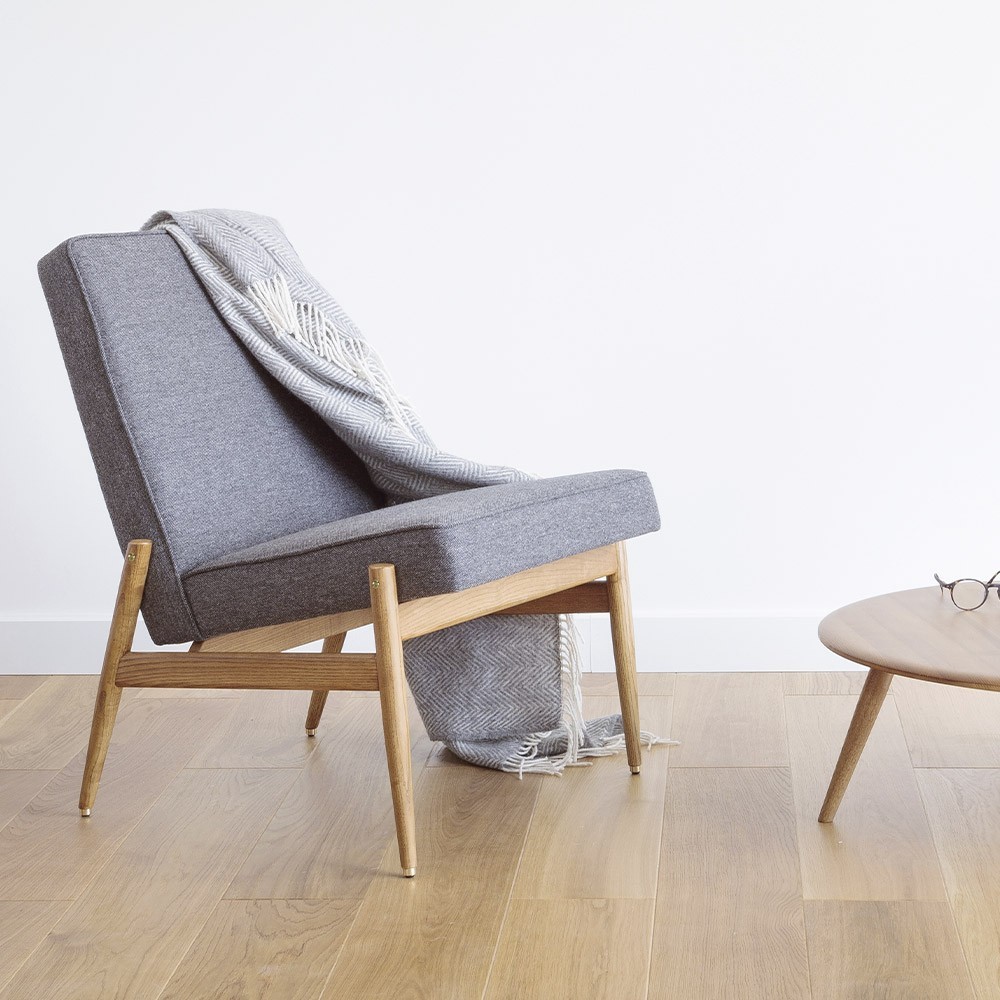 Fox Club Chair wool grey & black 366 Concept