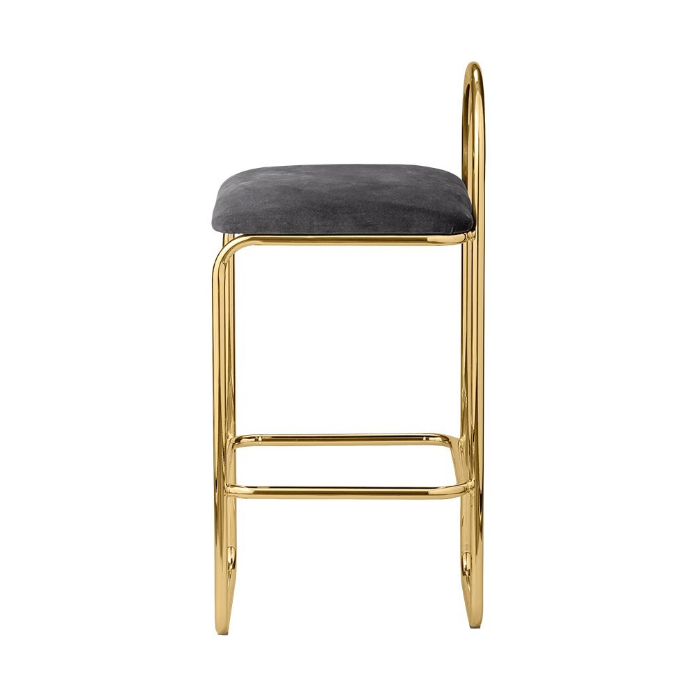 Angui bar chair anthracite & gold 82 cm AYTM