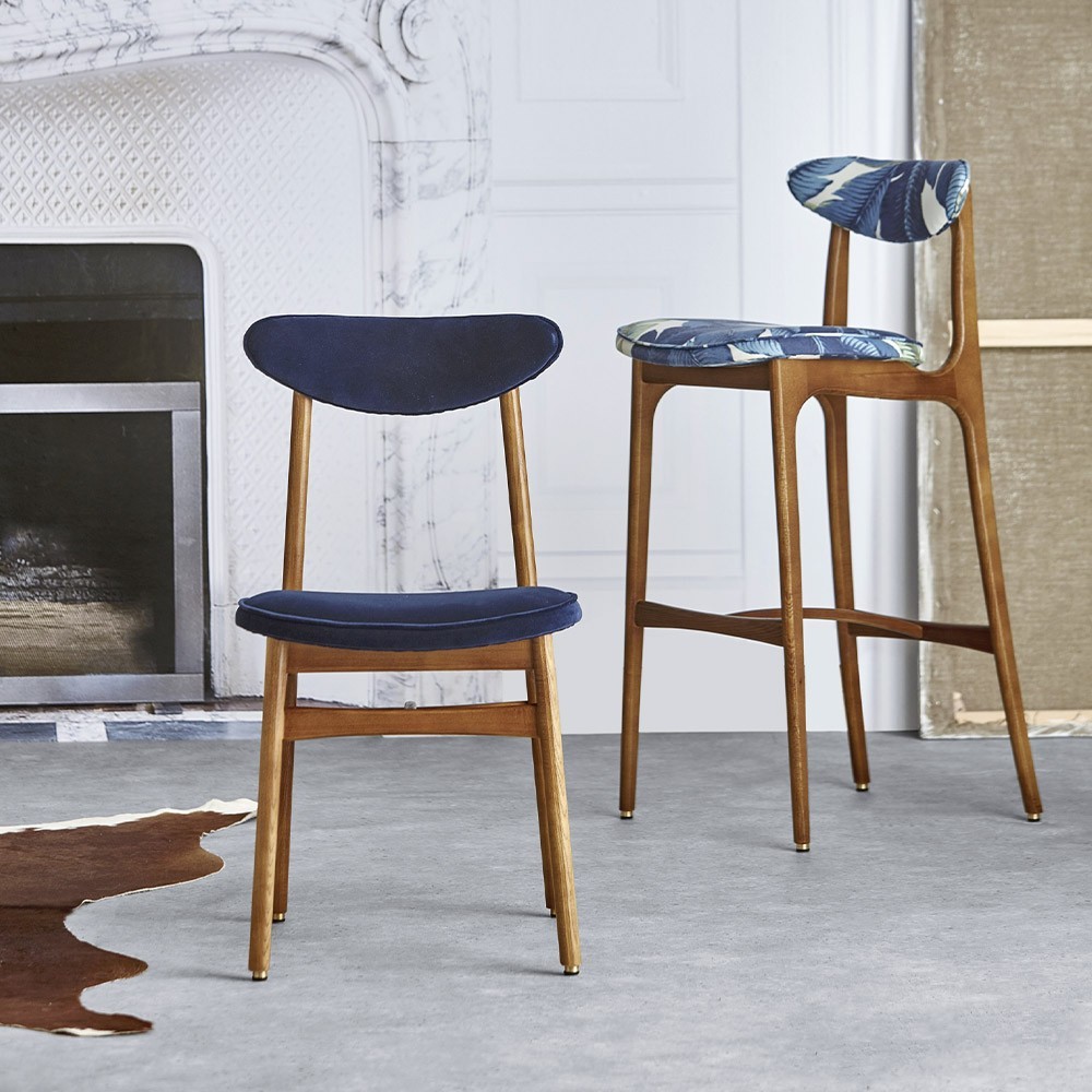 200-190 bar stool Velvet indigo 366 Concept