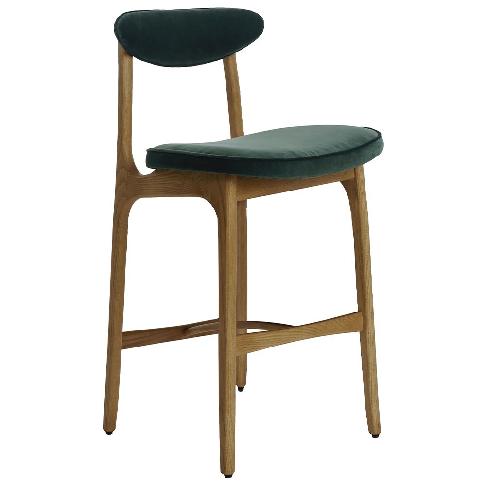 200-190 bar stool Velvet bottle green 366 Concept