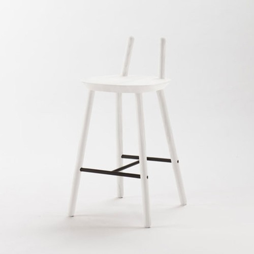 Chaise de bar Naïve Semi blanc Emko