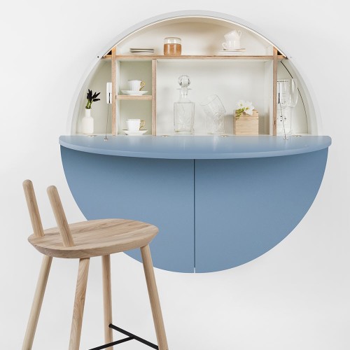 Pill wandbureau blauw & wit Emko