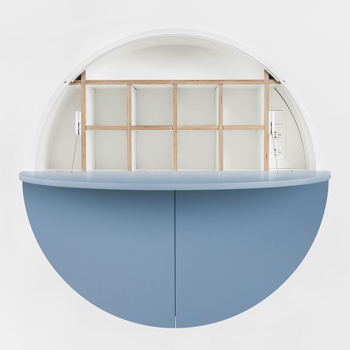 Pill wandbureau blauw & wit Emko